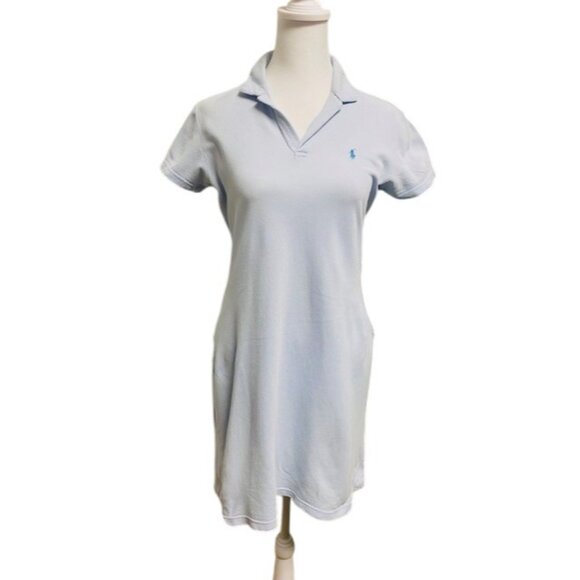 Ralph Lauren Sport Dress Womens Small Light Blue Polo Shirt Cotton Pony Logo - Picture 1 of 7